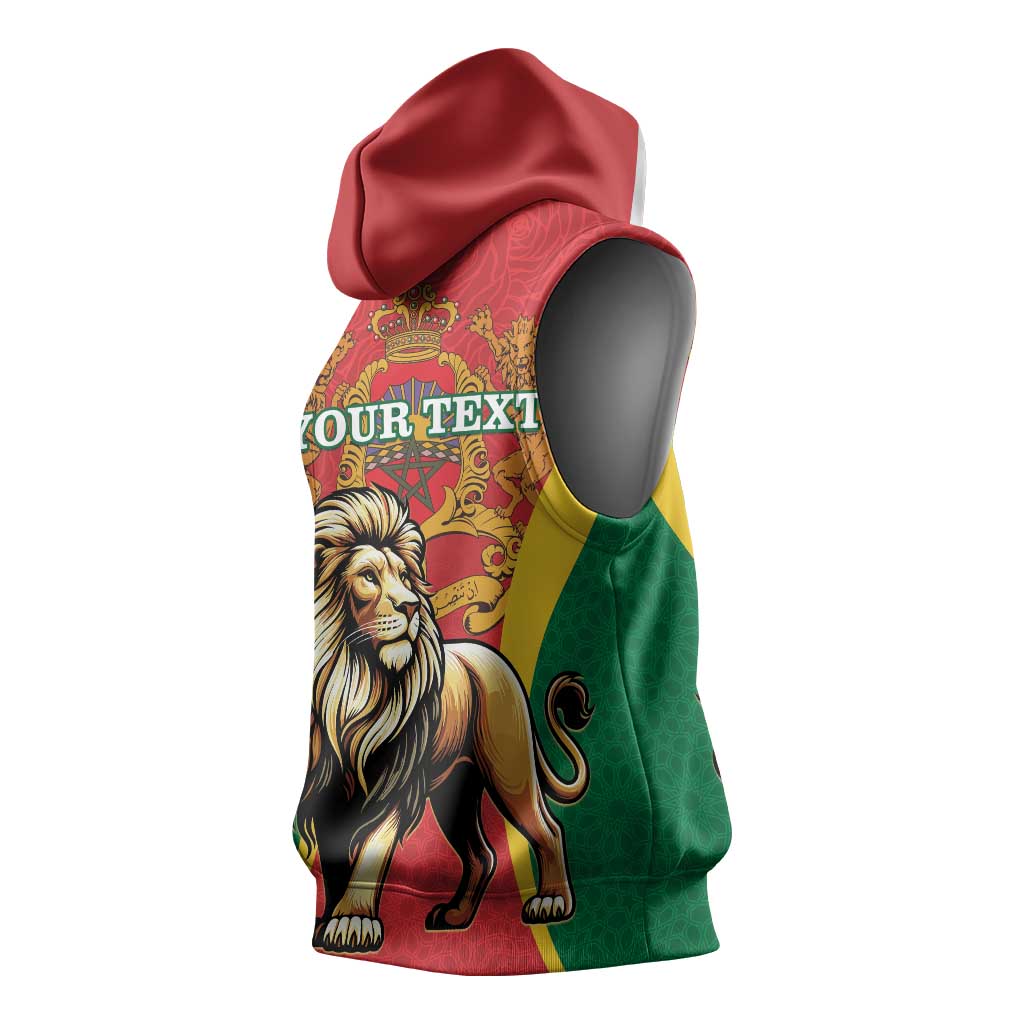 Personalised Morocco Sleeveless Hoodie Barbary Lion - Proclamation Day - African Pride
