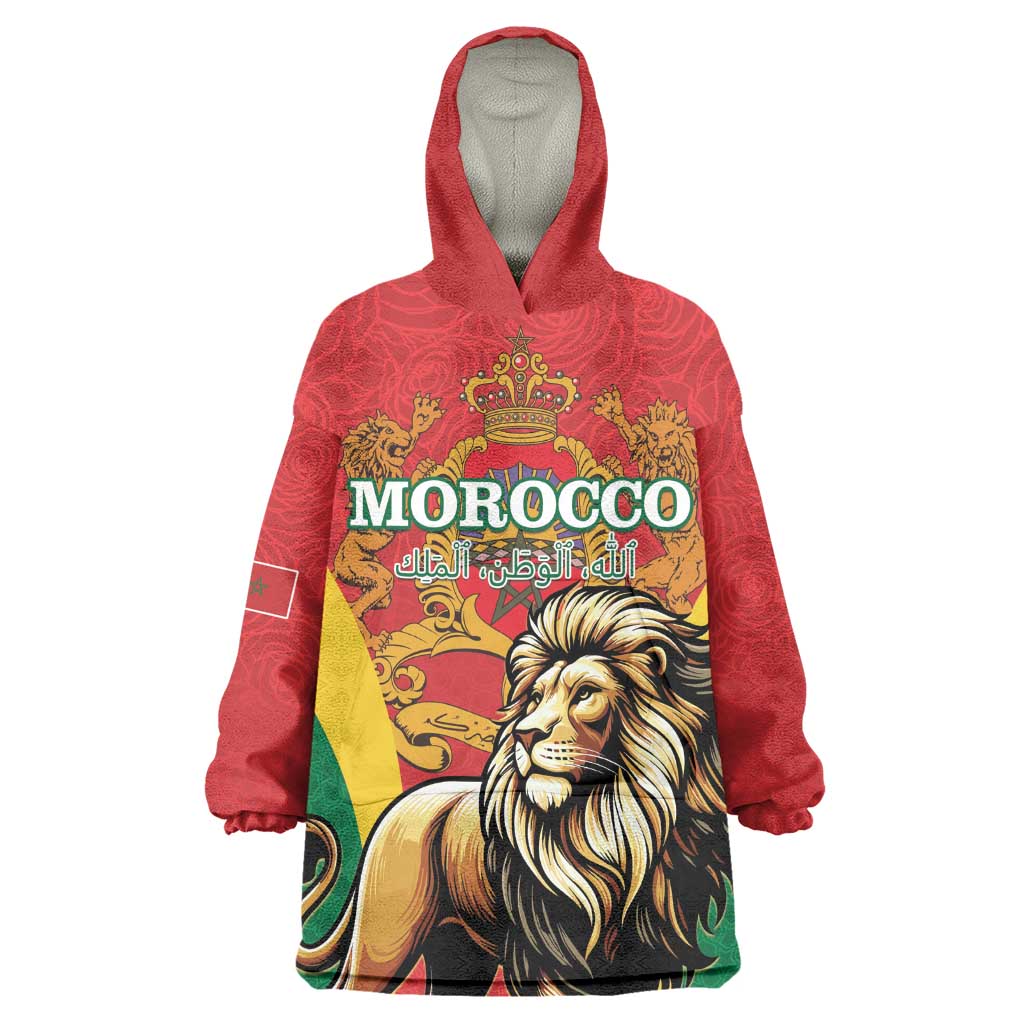 Personalised Morocco Wearable Blanket Hoodie Barbary Lion - Proclamation Day