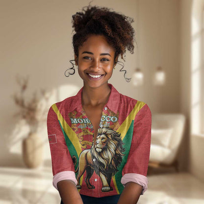 Personalised Morocco Women Casual Shirt Barbary Lion - Proclamation Day LT15