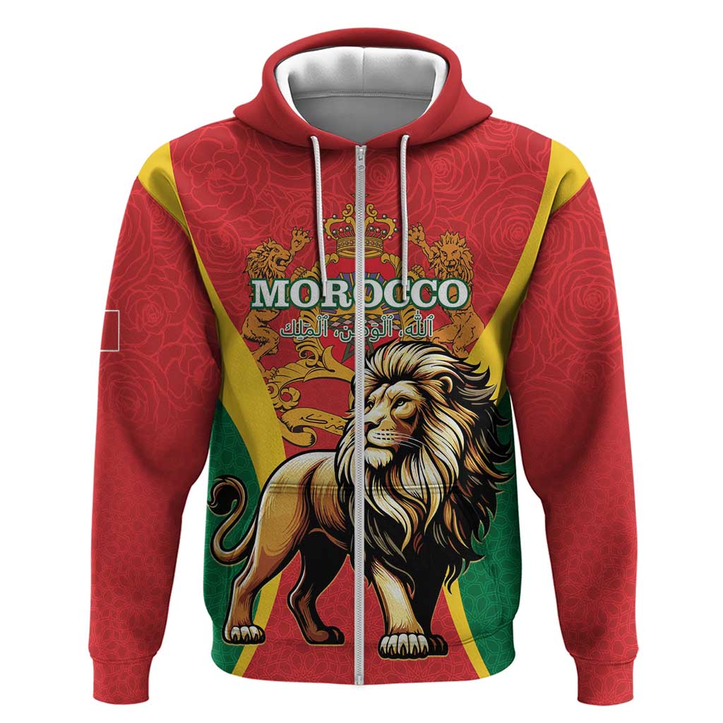 Personalised Morocco Zip Hoodie Barbary Lion - Proclamation Day