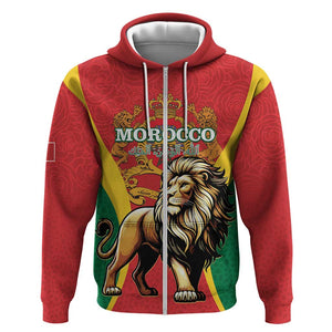 Personalised Morocco Zip Hoodie Barbary Lion - Proclamation Day