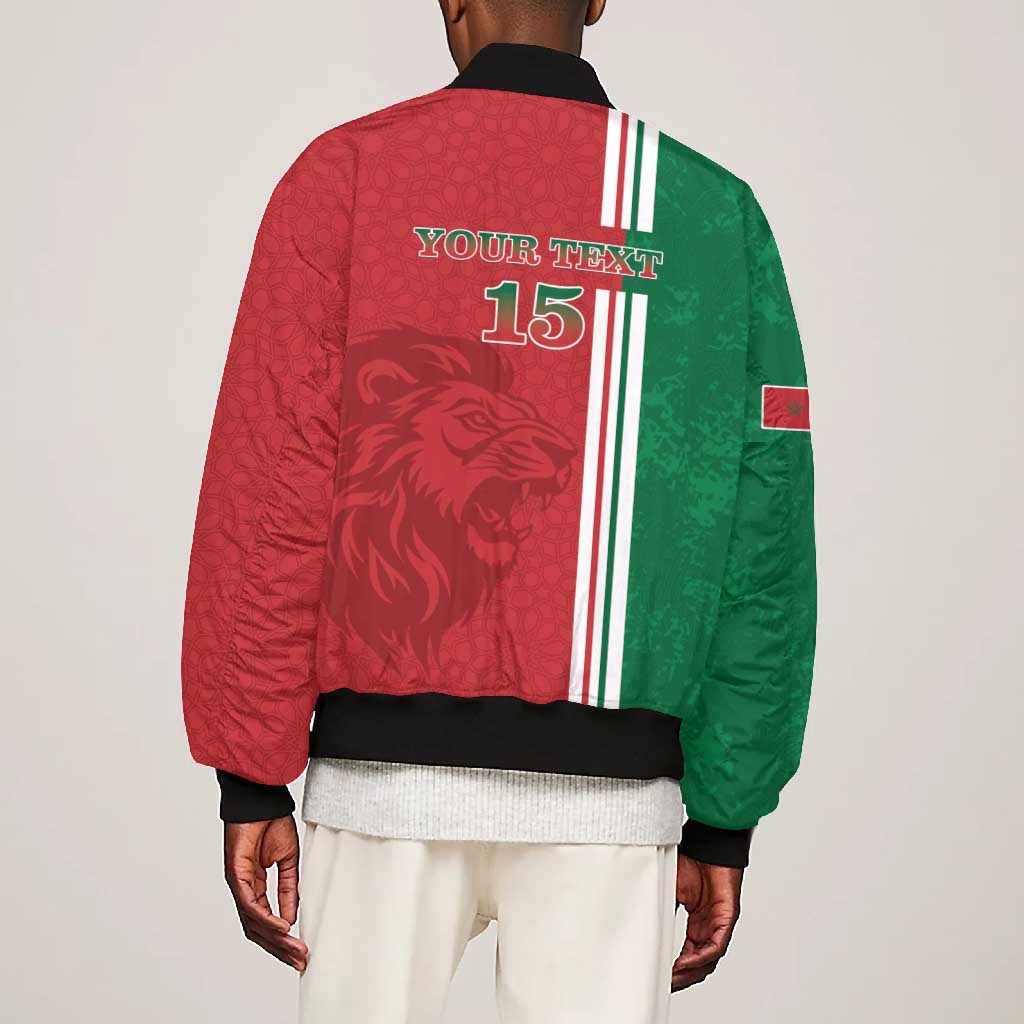 Custom Afro Morocco Football Bomber Jacket With Islamic Pattern