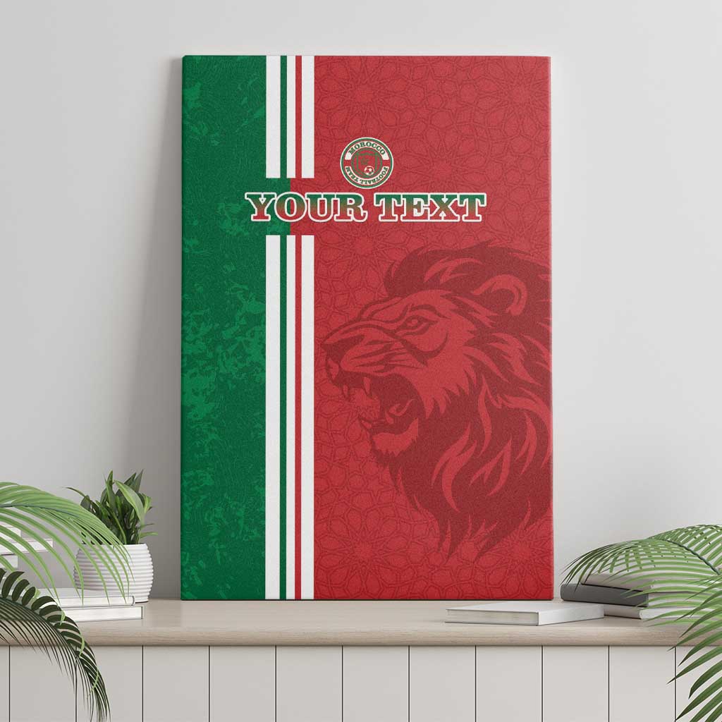 Custom Afro Morocco Football Canvas Wall Art With Islamic Pattern