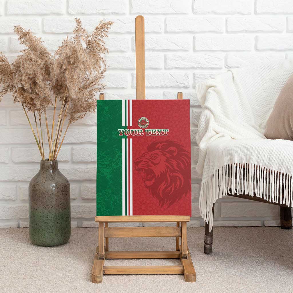 Custom Afro Morocco Football Canvas Wall Art With Islamic Pattern