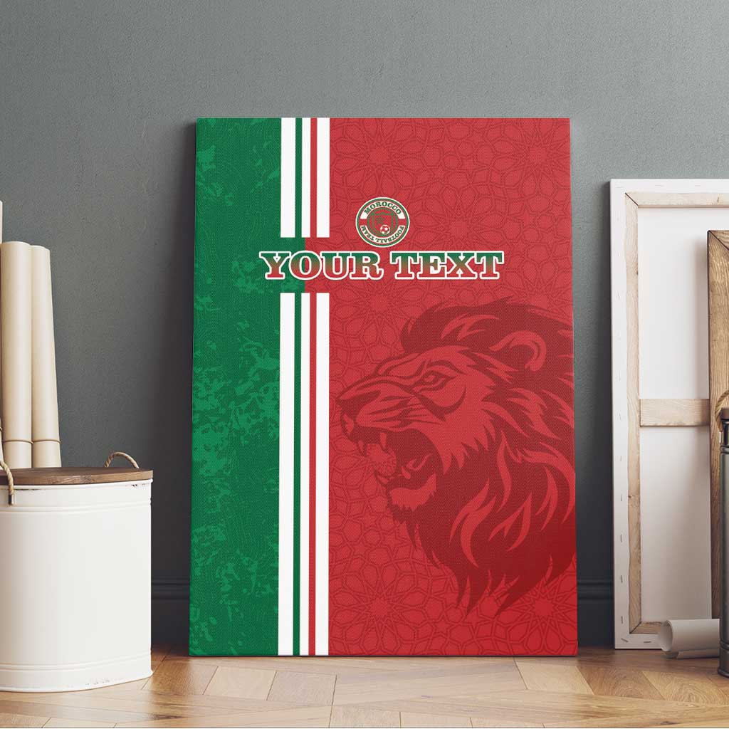 Custom Afro Morocco Football Canvas Wall Art With Islamic Pattern
