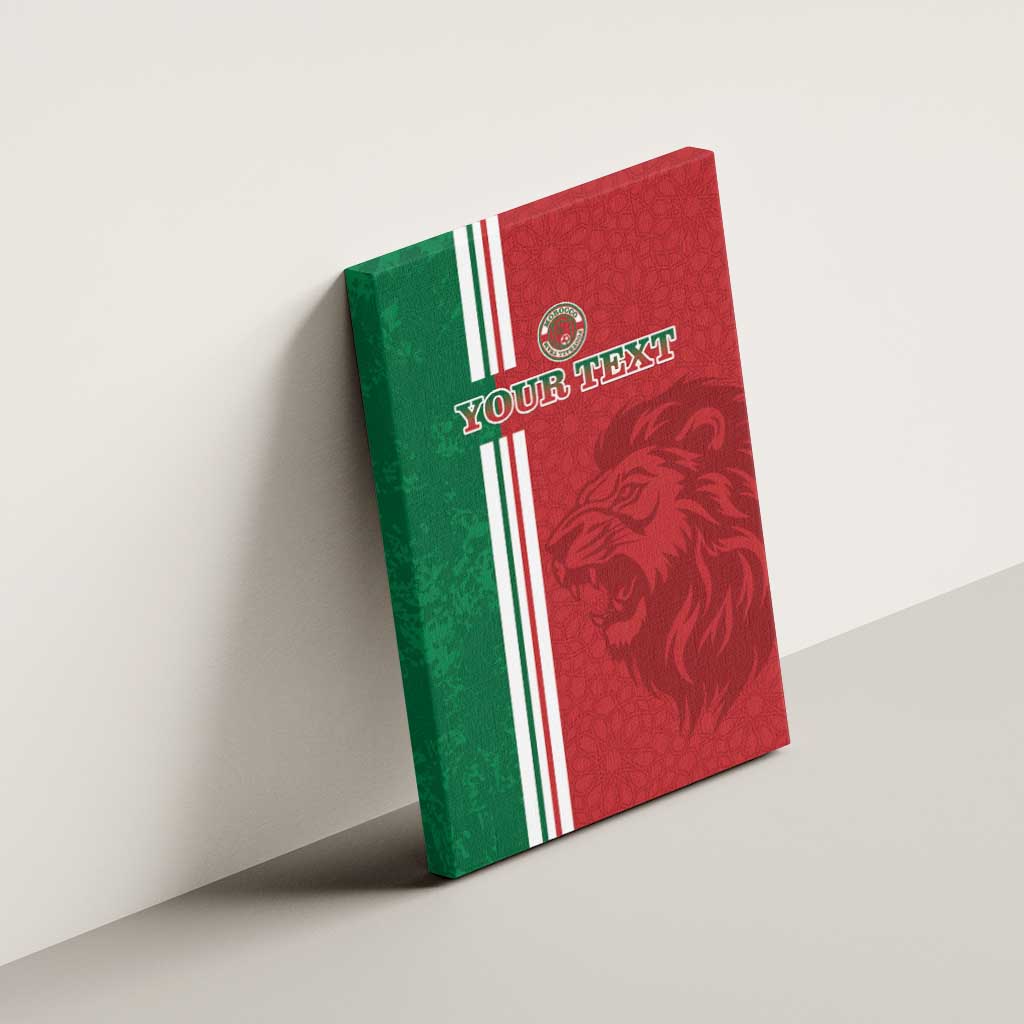 Custom Afro Morocco Football Canvas Wall Art With Islamic Pattern