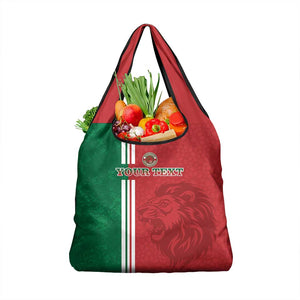 Custom Afro Morocco Football Grocery Bag With Islamic Pattern
