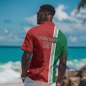 Custom Afro Morocco Football Hawaiian Shirt With Islamic Pattern