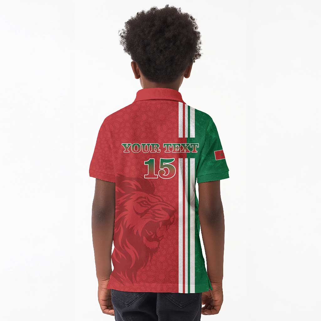Custom Afro Morocco Football Kid Polo Shirt With Islamic Pattern
