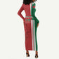 Custom Afro Morocco Football Long Sleeve Bodycon Dress With Islamic Pattern LT15