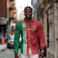 Custom Afro Morocco Football Long Sleeve Button Shirt With Islamic Pattern