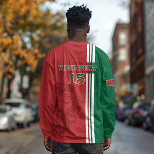Custom Afro Morocco Football Long Sleeve Shirt With Islamic Pattern