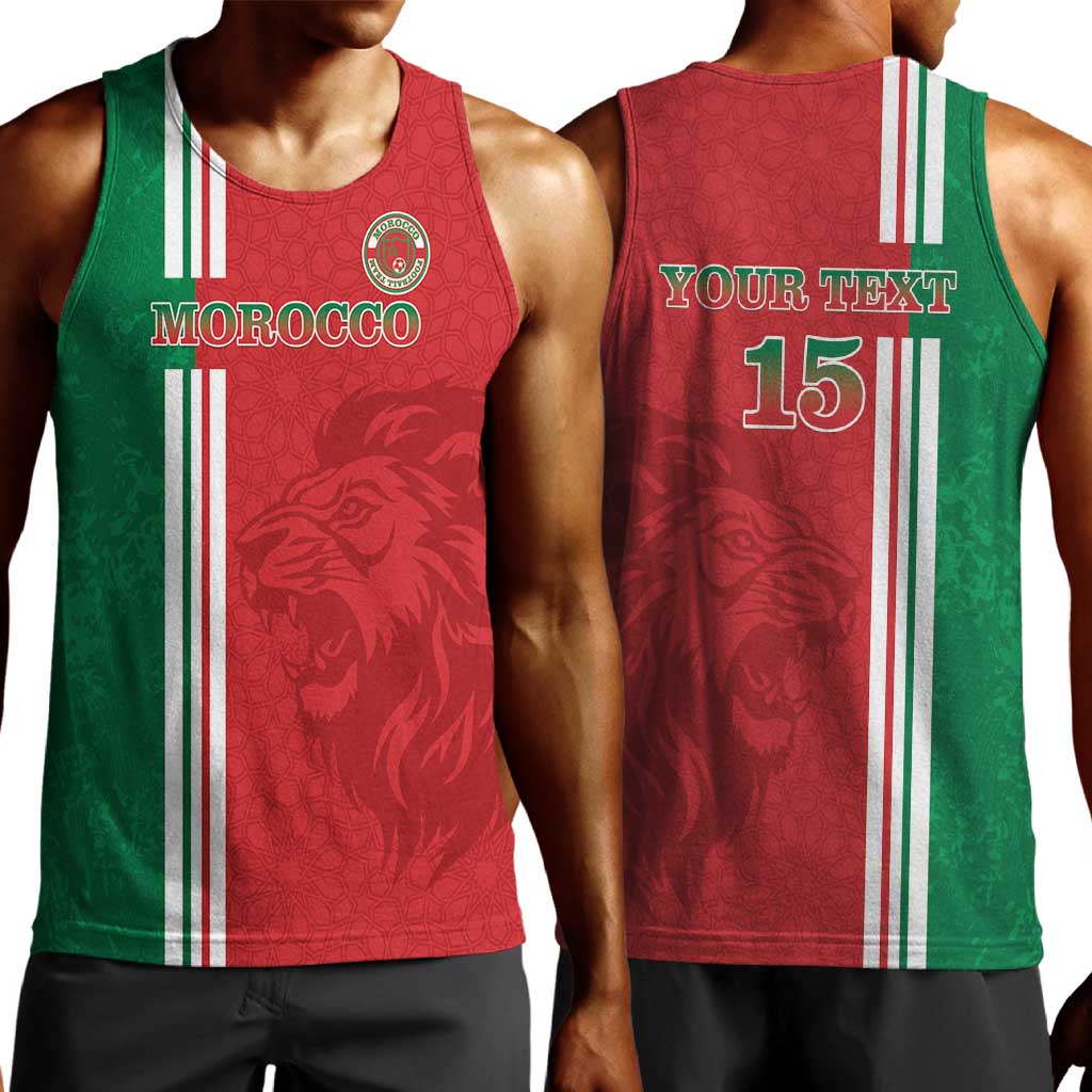 Custom Afro Morocco Football Men Tank Top With Islamic Pattern