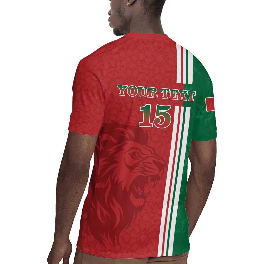 Custom Afro Morocco Football Rugby Jersey With Islamic Pattern
