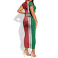 Custom Afro Morocco Football Short Sleeve Bodycon Dress With Islamic Pattern LT15