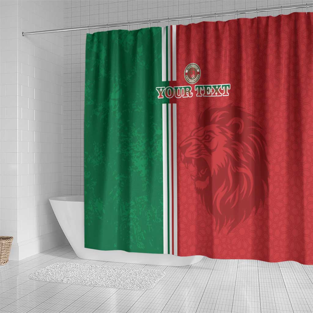 Custom Afro Morocco Football Shower Curtain With Islamic Pattern