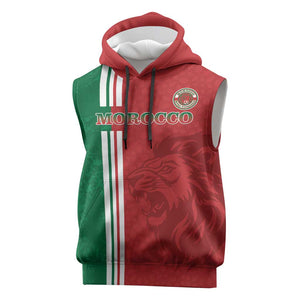 Custom Afro Morocco Football Sleeveless Hoodie With Islamic Pattern - African Pride