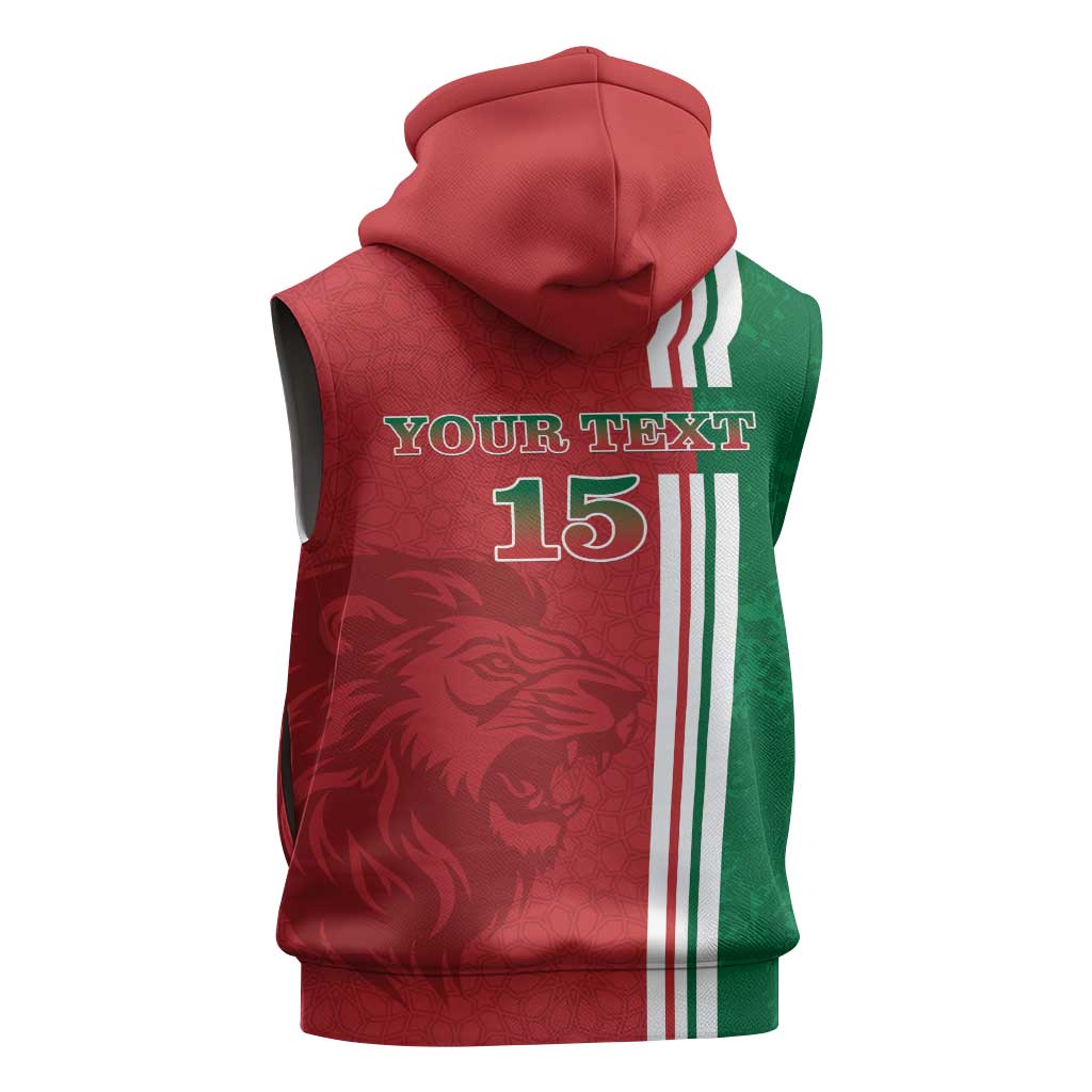 Custom Afro Morocco Football Sleeveless Hoodie With Islamic Pattern - African Pride