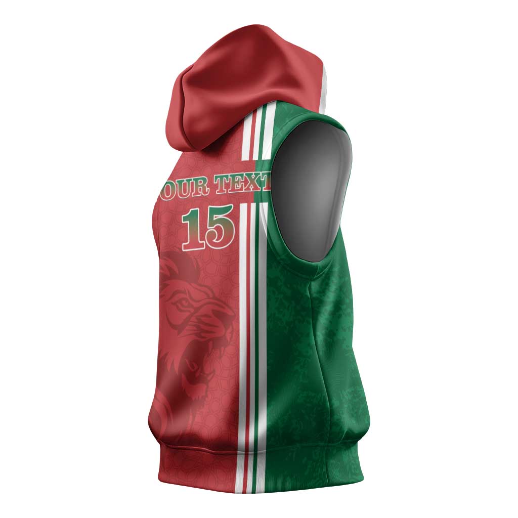 Custom Afro Morocco Football Sleeveless Hoodie With Islamic Pattern - African Pride