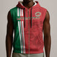 Custom Afro Morocco Football Sleeveless Zip Hoodie With Islamic Pattern - African Pride
