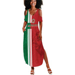 Custom Afro Morocco Football Summer Maxi Dress With Islamic Pattern