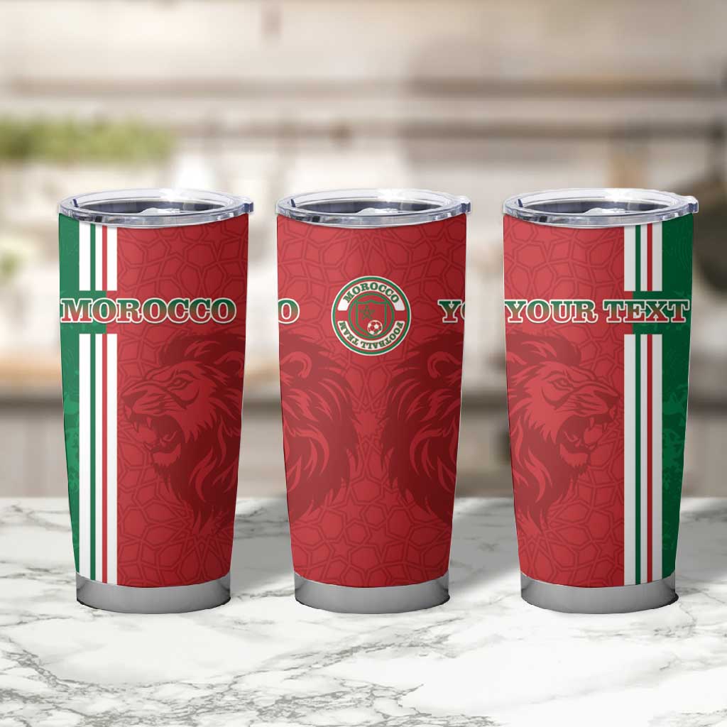 Custom Afro Morocco Football Tumbler Cup With Islamic Pattern