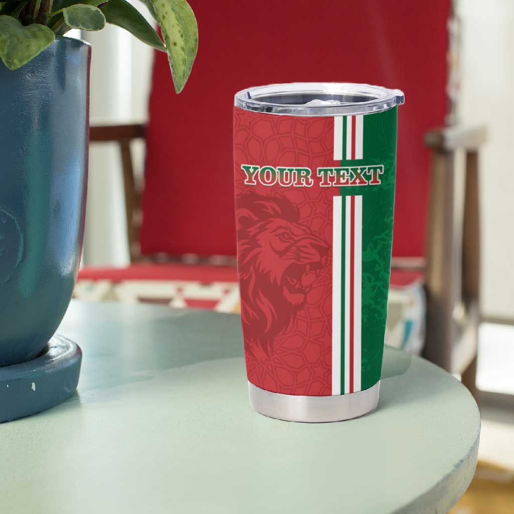 Custom Afro Morocco Football Tumbler Cup With Islamic Pattern