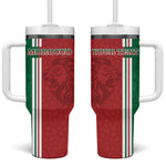 Custom Afro Morocco Football Tumbler With Handle With Islamic Pattern