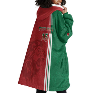 Custom Afro Morocco Football Wearable Blanket Hoodie With Islamic Pattern