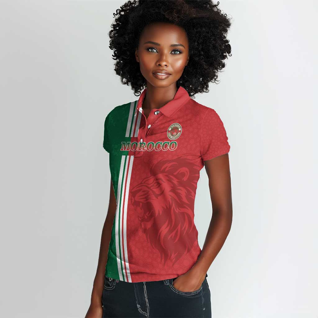 Custom Afro Morocco Football Women Polo Shirt With Islamic Pattern