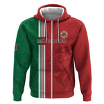 Custom Afro Morocco Football Zip Hoodie With Islamic Pattern