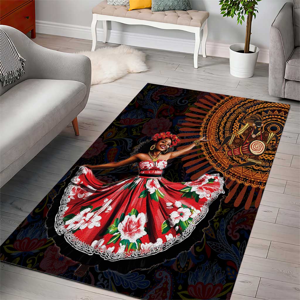 Ladies Sega Dance Area Rug Paisley Mix African Pattern