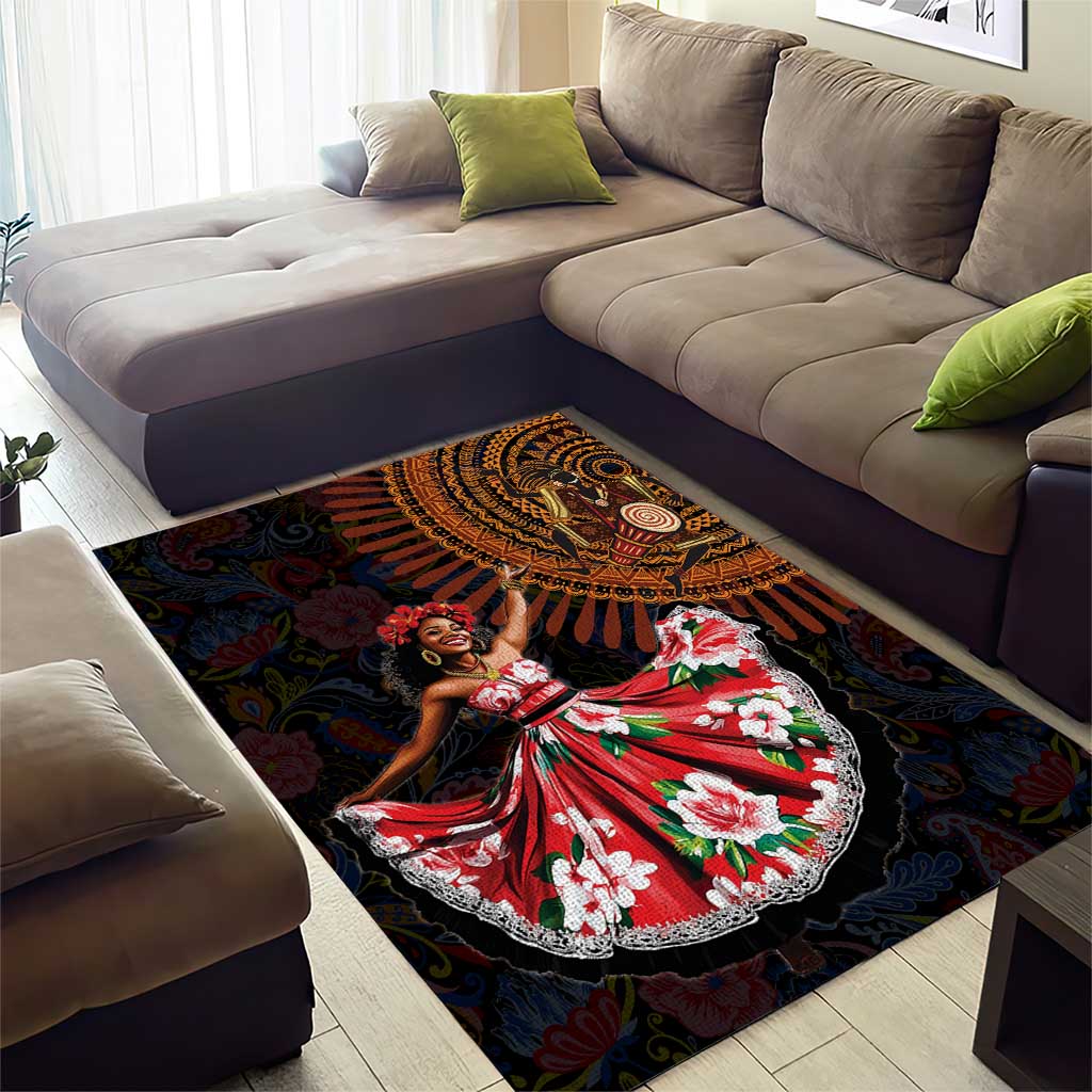 Ladies Sega Dance Area Rug Paisley Mix African Pattern