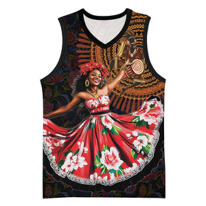 Ladies Sega Dance Basketball Jersey Paisley Mix African Pattern - African Pride