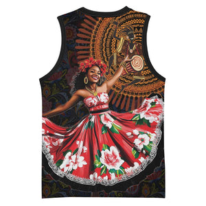 Ladies Sega Dance Basketball Jersey Paisley Mix African Pattern - African Pride