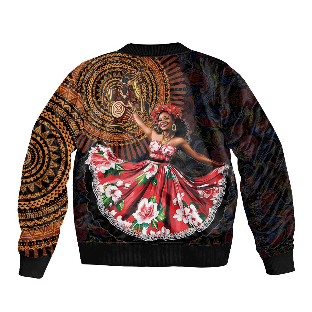 Ladies Sega Dance Bomber Jacket Paisley Mix African Pattern