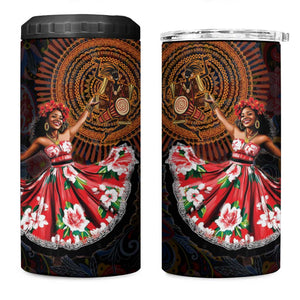 Ladies Sega Dance 4 in 1 Can Cooler Tumbler Paisley Mix African Pattern