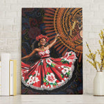 Ladies Sega Dance Canvas Wall Art Paisley Mix African Pattern