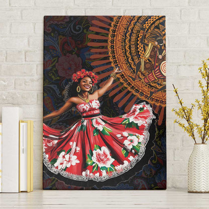 Ladies Sega Dance Canvas Wall Art Paisley Mix African Pattern