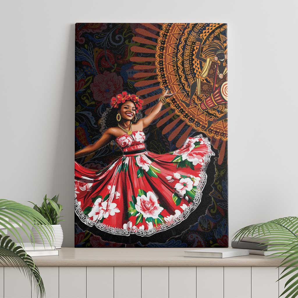 Ladies Sega Dance Canvas Wall Art Paisley Mix African Pattern