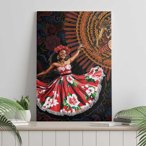 Ladies Sega Dance Canvas Wall Art Paisley Mix African Pattern