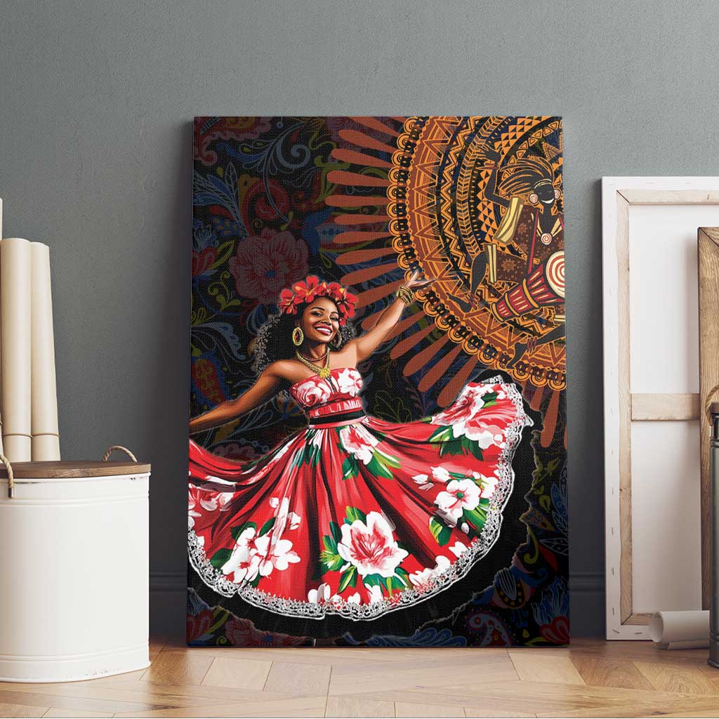 Ladies Sega Dance Canvas Wall Art Paisley Mix African Pattern