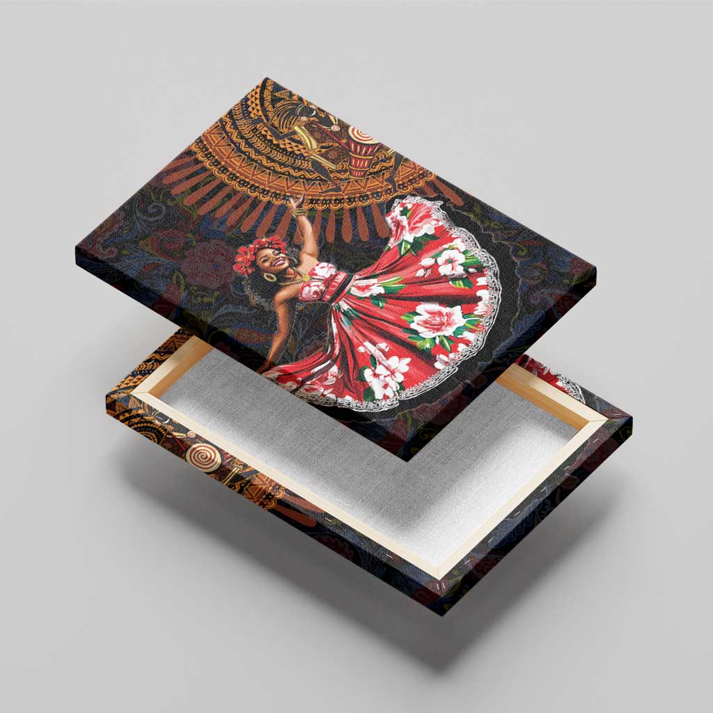 Ladies Sega Dance Canvas Wall Art Paisley Mix African Pattern