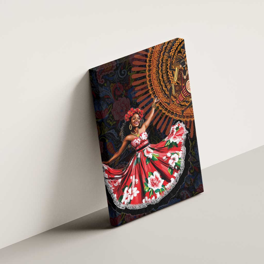 Ladies Sega Dance Canvas Wall Art Paisley Mix African Pattern