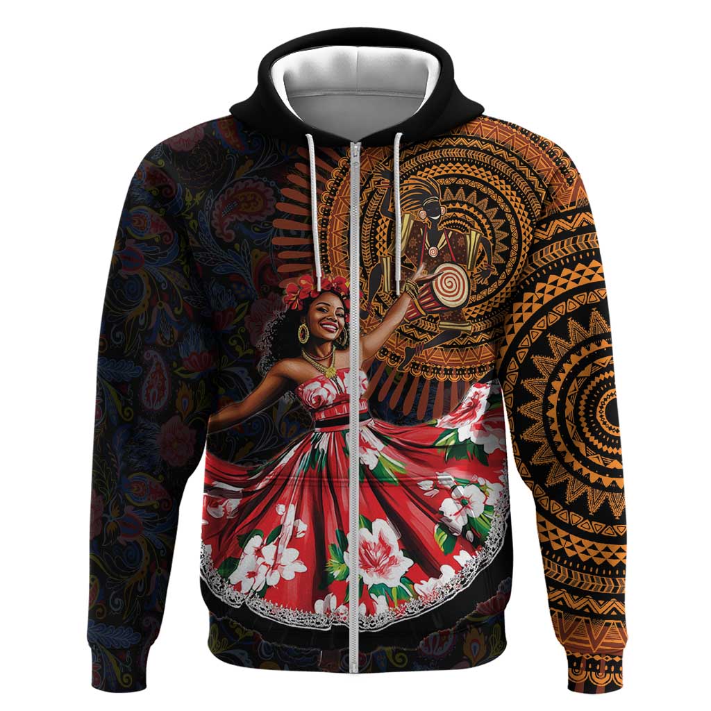Ladies Sega Dance Hoodie Paisley Mix African Pattern
