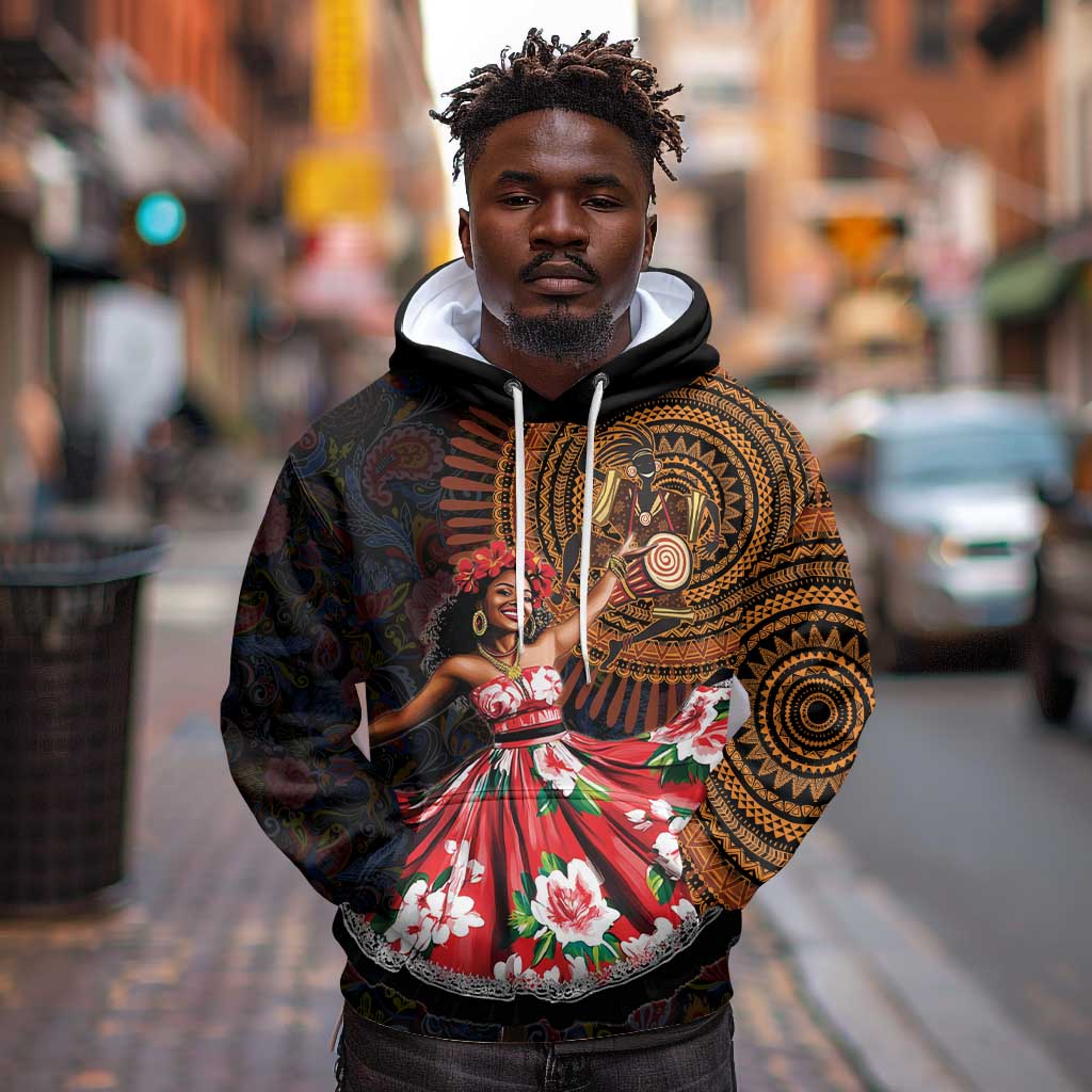 Ladies Sega Dance Hoodie Paisley Mix African Pattern