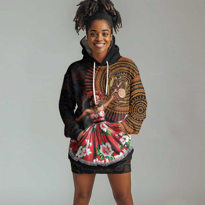 Ladies Sega Dance Hoodie Dress Paisley Mix African Pattern