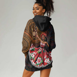 Ladies Sega Dance Hoodie Dress Paisley Mix African Pattern