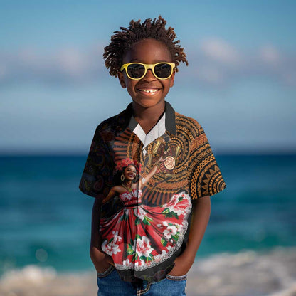 Ladies Sega Dance Kid Hawaiian Shirt Paisley Mix African Pattern