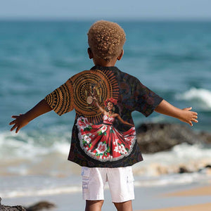 Ladies Sega Dance Kid Hawaiian Shirt Paisley Mix African Pattern